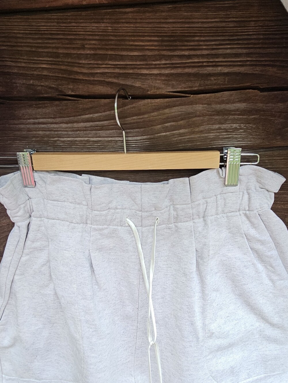 Something Navy Beige Ruffle Shoulder Sweatshirt Jogger Set Size M Lounge Set - Picture 12 of 13